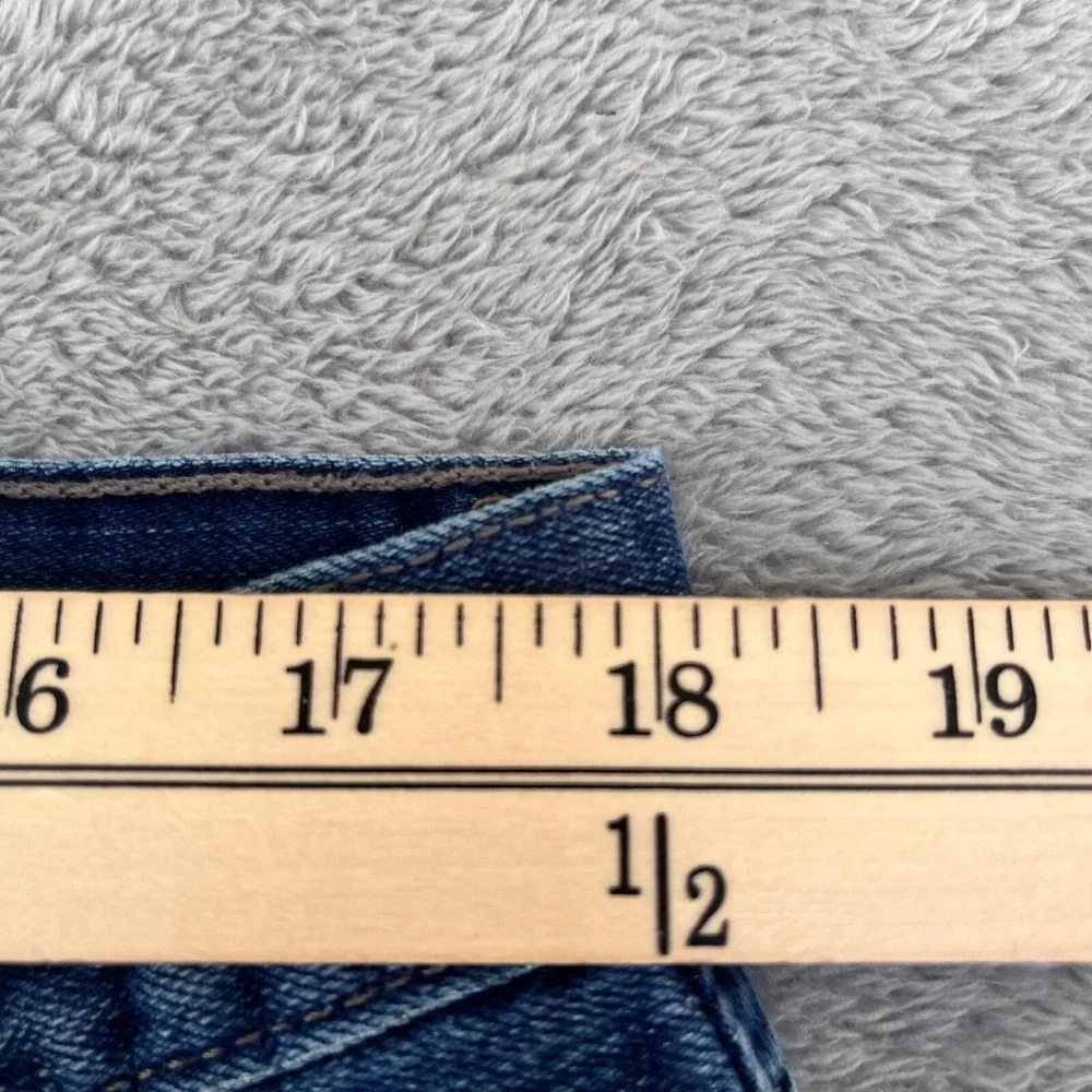 Arizona Jeans Mens 38X30 Blue Original Bootcut Mid Rise Ripped Dark Wash Denim‎